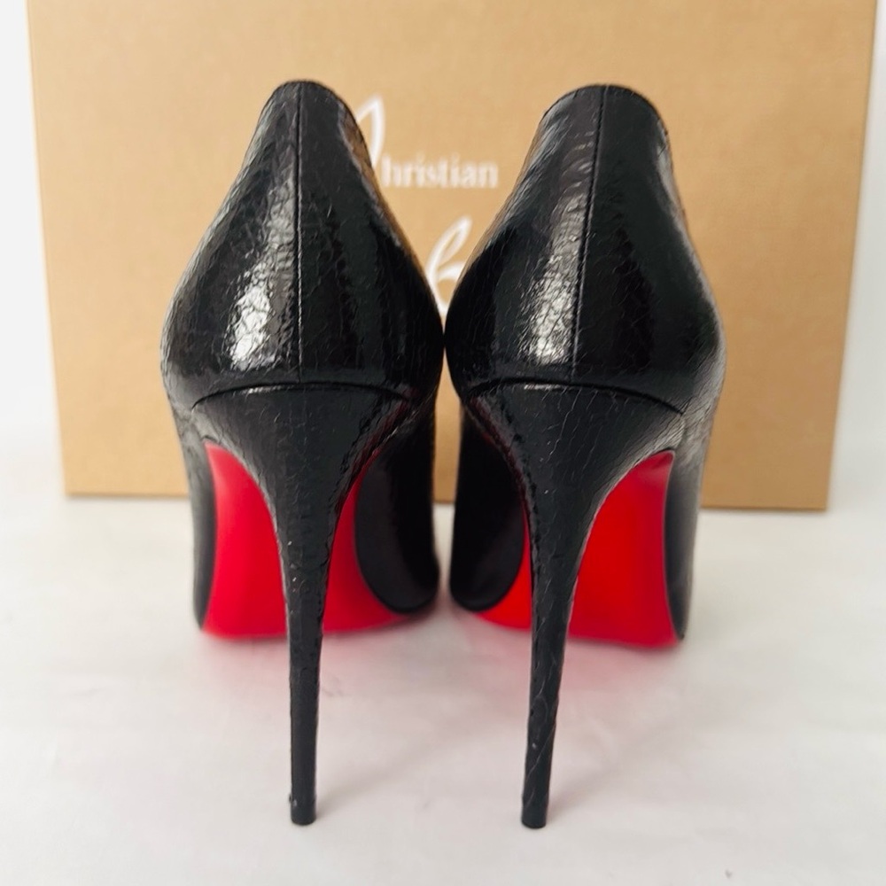 Christian Louboutin Kate 100 Specchio Star Stiletto Leather Pump Black NWT $1095 - Picture 11 of 15